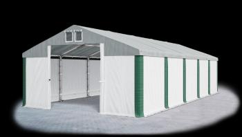 Garážový stan 5x10x3m střecha PVC 560g/m2 boky PVC 500g/m2 konstrukce ZIMA Bílá Šedá Zelené