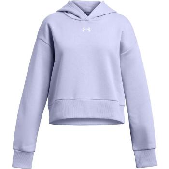 Under Armour RIVAL FLEECE CROP HOODIE Dívčí mikina, modrá, velikost