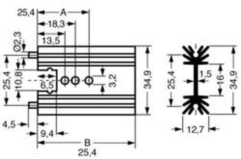 Profilový chladič Fischer Elektronik SK 104 38,1 STS, 11 K/W, (d x š x v) 38.1 x 34.9 x 12.7 mm