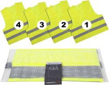 Vakuová Ultra výstražná vesta, sada 4 ks LifeHammer SAFETY VEST ULTRA jasně žlutá, stříbrná