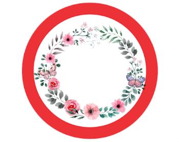 Samolepky zákaz - 5ks Květinový rámeček