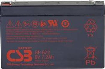 Olověný akumulátor CSB Battery GP 672 Standby USV GP672F1, 7.2 Ah, 6 V