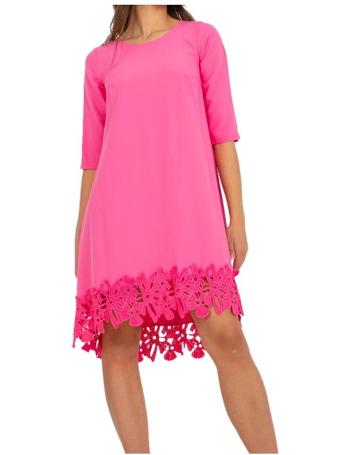 Růžové šaty s krajkovým topem vel. 36