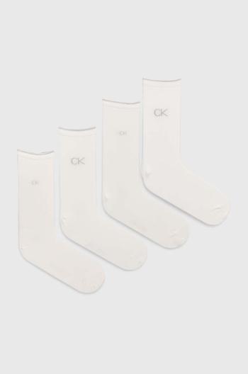 Ponožky Calvin Klein 4-pack dámské, bílá barva, 701229671