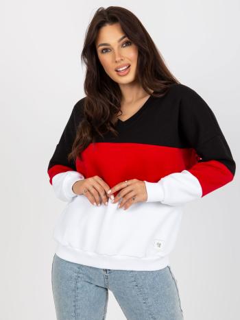 DÁMSKÁ MIKINA BÍLÁ/ČERNÁ/ČERVENÁ -RV-BL-8377.89-BLACK-RED Velikost: ONE SIZE