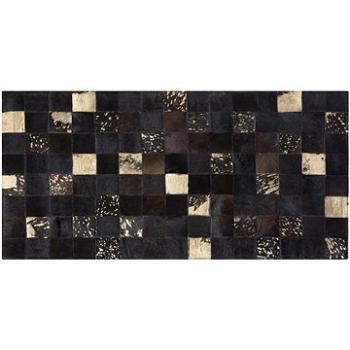 Hnědozlatý patchwork kožený koberec 80x150 cm BANDIRMA, 57891 (beliani_57891)
