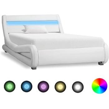 Rám postele s LED světlem bílý umělá kůže 100x200 cm (285733)