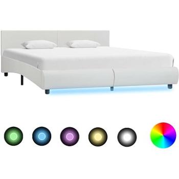 Rám postele s LED světlem bílý umělá kůže 180x200 cm (285491)