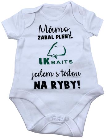 Lk baits body krátký rukáv mámo zabal pleny zelený nápis - 9-12 měs