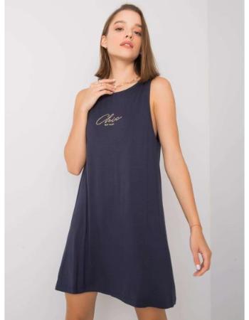 Dámské šaty s výstřihem na zádech Lesly RUE PARIS námořnicky modré 