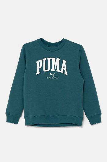 Dětská mikina Puma SQUAD Crew zelená barva, s potiskem, 682774