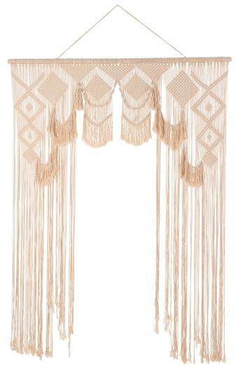 Přírodní drhaný závěs se vzorem Macramé Curtain - 154*3*273 cm 21022