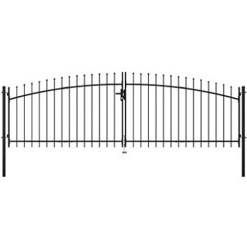Dvoukřídlá plotová brána s hroty 400 × 200 cm