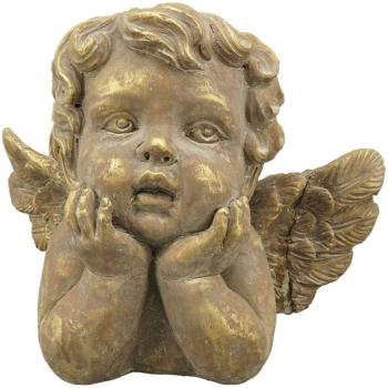 Bronzovo - hnědý antik květináč Anděl s křídly Bronie - 21*16*10 cm 241701