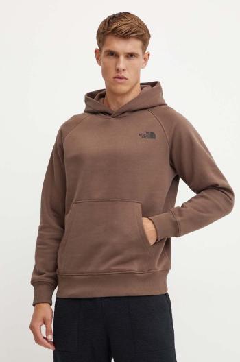 Mikina The North Face Raglan Redbox Hoodie pánská, hnědá barva, s kapucí, hladká, NF0A89F91OI1