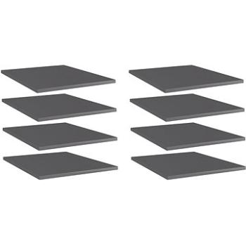 Přídavné police 8 ks šedé vysoký lesk 40x50x1,5 cm dřevotříska 805201 (835,95)