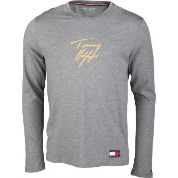 Tommy Hilfiger CN LS TEE LOGO Pánské triko s dlouhým rukávem, šedá, velikost