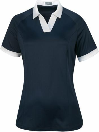 Callaway Womens Short Sleeve V-Placket Colourblock Peacoat L Polo košile