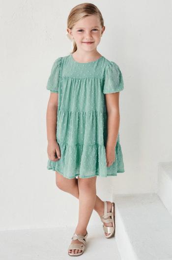 Dívčí šaty Mayoral tyrkysová barva, mini, oversize