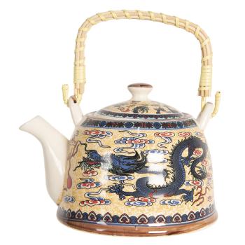 Porcelánová konvice na čaj s drakem - 18*14*12 cm / 0,8L 6CETE0086