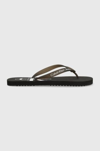 Žabky Calvin Klein Jeans BEACH SANDAL MONOGRAM TPU pánské, oranžová barva