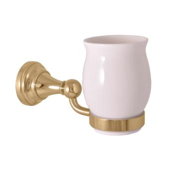 SLEZAK-RAV Držák kartáčků keramika zlato Koupelnový doplněk MORAVA RETRO, Barva: zlatá MKA0201Z