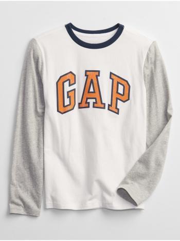 Bílé klučičí tričko GAP Logo long sleeve t-shirt