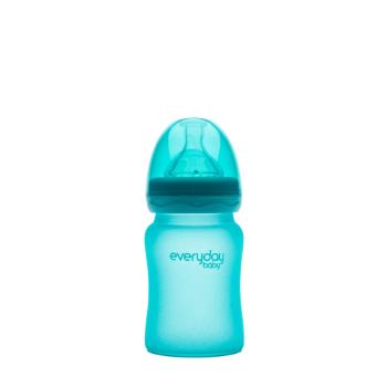 Everyday Baby skleněná láhev s termo senzorem, 150 ml, modrá