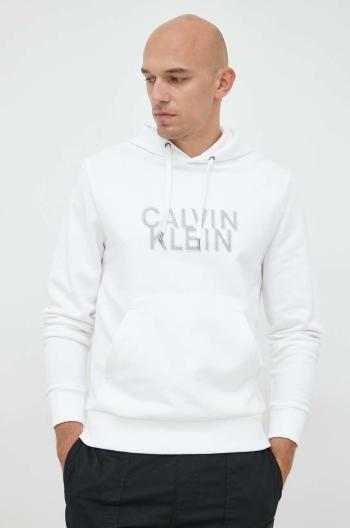 Mikina Calvin Klein pánská, bílá barva, hladká