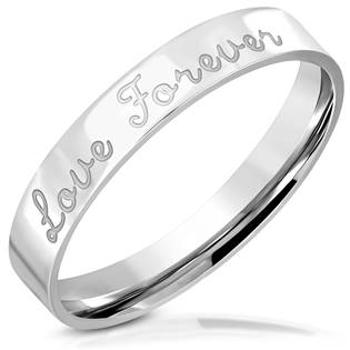 Šperky4U OPR0104 Pánský ocelový snubní prsten Love Forever - velikost 52 - OPR0104-52