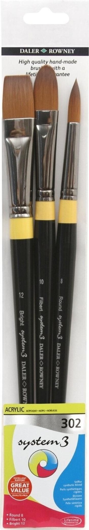 Daler Rowney System3 Acrylic Brush Stiff Synthetic Sada štětců 1 ks