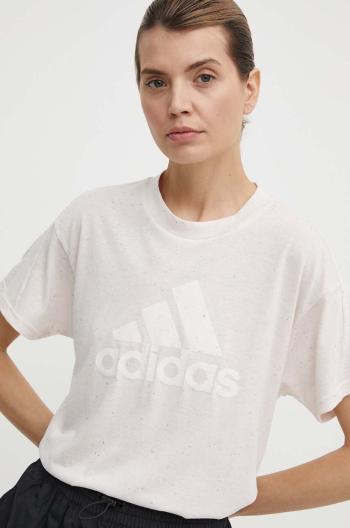 Tričko adidas růžová barva, IS3629