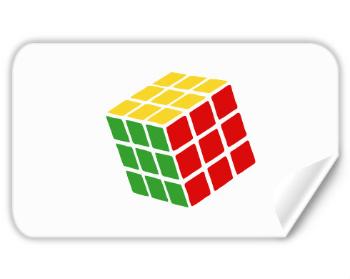 Samolepky obdelník - 5 kusů Rubikova kostka