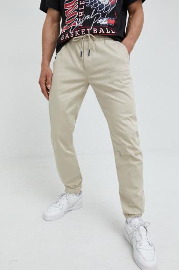 Kalhoty Tommy Jeans pánské, béžová barva