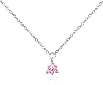 JVD Stříbrný náhrdelník s růžovým zirkonem SVLN0362SH2R242