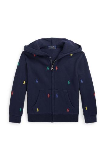 Dětská mikina Polo Ralph Lauren tmavomodrá barva, s kapucí, vzorovaná, 322846209007