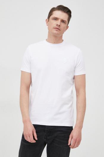 Tričko Karl Lagerfeld pánský, bílá barva, s aplikací