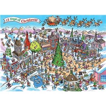 Cobble Hill Puzzle Doodle Town: Dvanáct vánočních dnů 1000 dílků (625012535052)