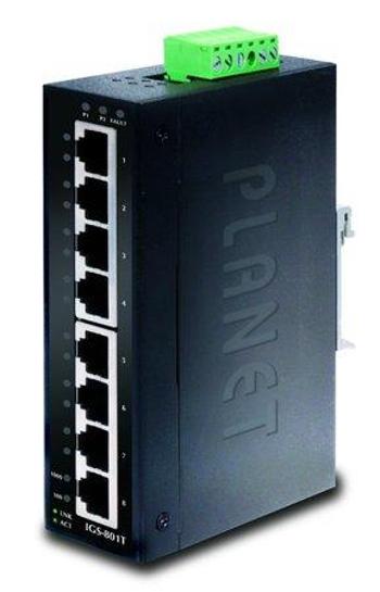 Planet switch IGS-801T, průmysl.verze 8x10/100/1000, DIN, IP30, -40 až 75°C, 12-48V, IGS-801T