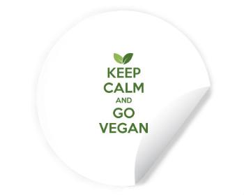 Samolepky kruh Keep calm and Go Vegan