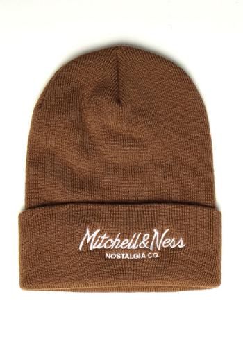 Mitchell & Ness Branded Pinscript Cuff Knit Beanie tan - UNI