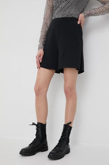 Kraťasy Calvin Klein dámské, černá barva, hladké, high waist