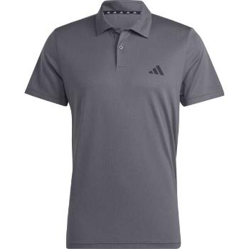 adidas TRAIN ESSENTIALS POLO SHIRT Pánské tréninkové tričko, tmavě šedá, velikost