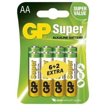 GP Super Alkaline AA 6+2ks 1013218000