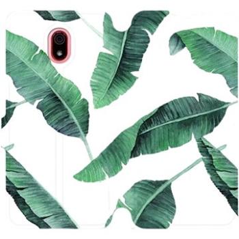 Flipové pouzdro na mobil Xiaomi Redmi 8a - MG06P Zelené listy na bílém pozadí (5903516078202)