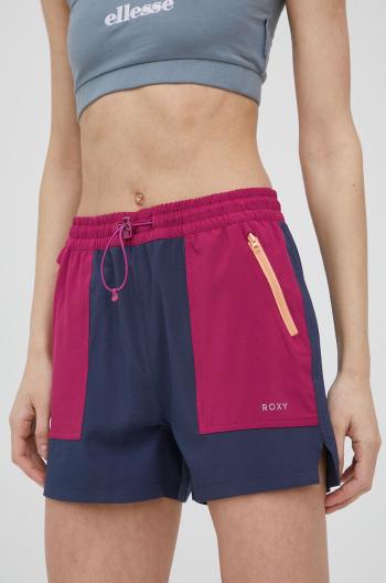 Outdoorové šortky Roxy One For The Road tmavomodrá barva, medium waist