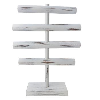 Bílý antik dřevěný stojan na náramky - 44*33 cm MLDS0051