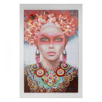 Obraz s ručními tahy Red Eye Lady 90×140 cm