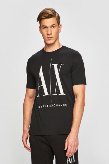 Bavlněné tričko Armani Exchange Černá barva, s potiskem