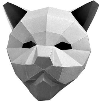 PolyPaper - 3D Papírová maska - Kočka šedá (617669445334)